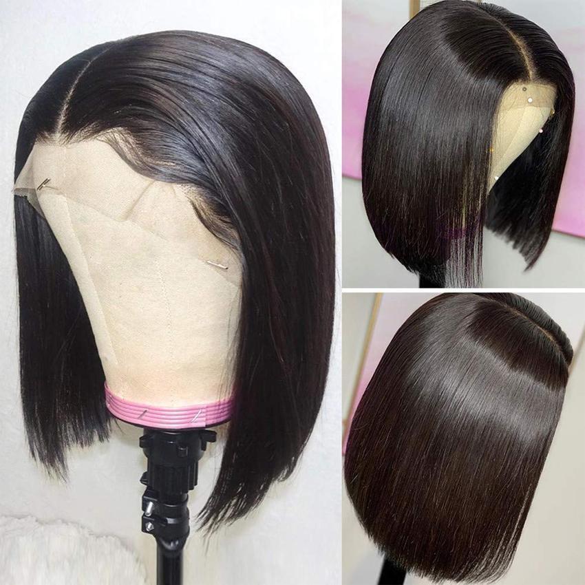 Women's Short Straight Hair Wig Micro Roll Chemical Fiber High Temperature Silk Head Cover
