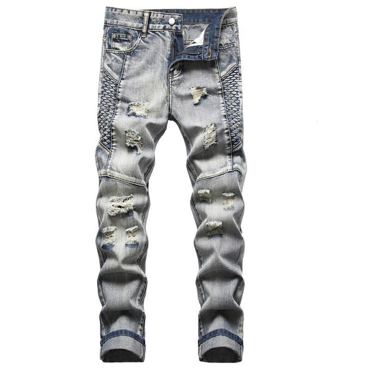 Men Ripped Mid-Rise Jeans